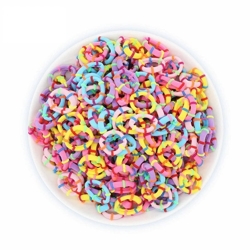 50 seamless candy colored bamboo joint small towel ring hair ring high elastic children's hair tie rubber band hair rope