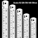 15/20/30/40/50cm Stainless Steel Ruler Double Side Scale Stainless Steel Straight Ruler Thickening Engineer Grade Measuring Tool