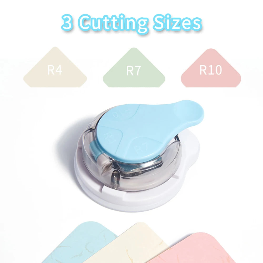 3 In 1 Corner Rounder Mini Corner Trimmer Punch R4/R7/R10mm Round Corner DIY Paper Card Photo Planner Cutting Supplies