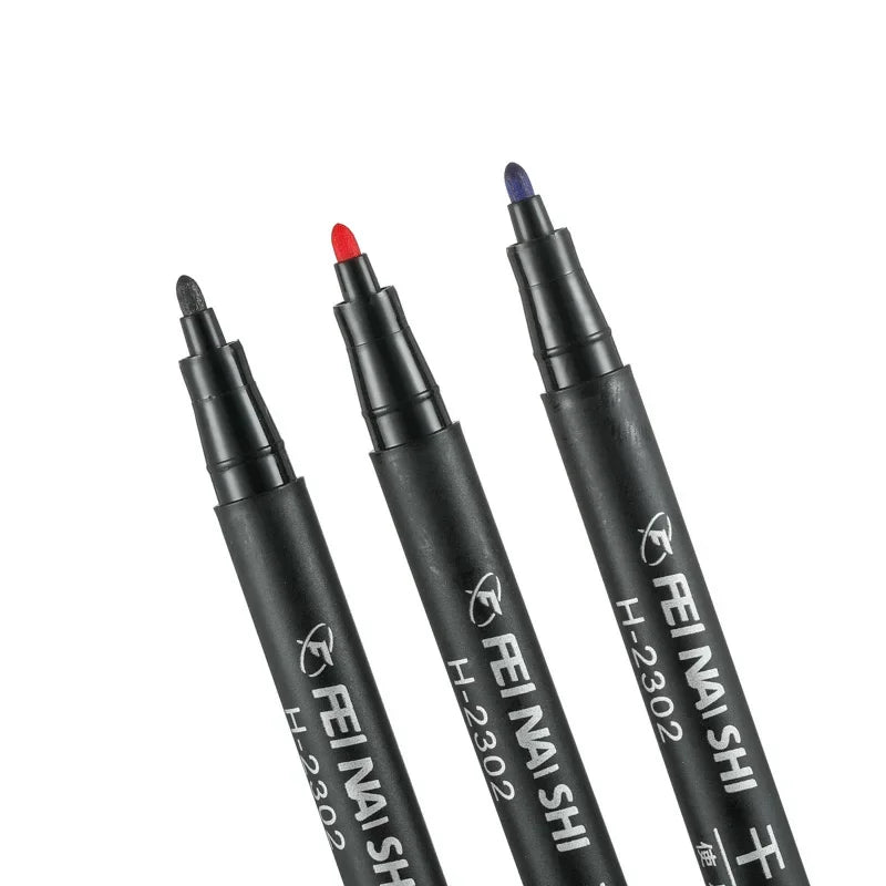 6 Pcs Erasable Whiteboard Pen 0.5/1.0mm Fine Point Black/Blue/Red Ink Blackboard Marker School Office Art Writing Stationery