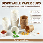 100pcs Disposable Paper Medicine Cups 1.63oz Mini Paper Cup for Medication Pills Distribution Food Tasting Cups Sauce Cups