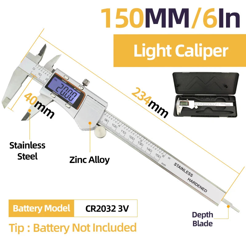 Metal Caliper Digital Caliper Stainless Steel Digital Pachymeter Digital Micrometer Vernier Calipers Metal Gauge Measuring Tools