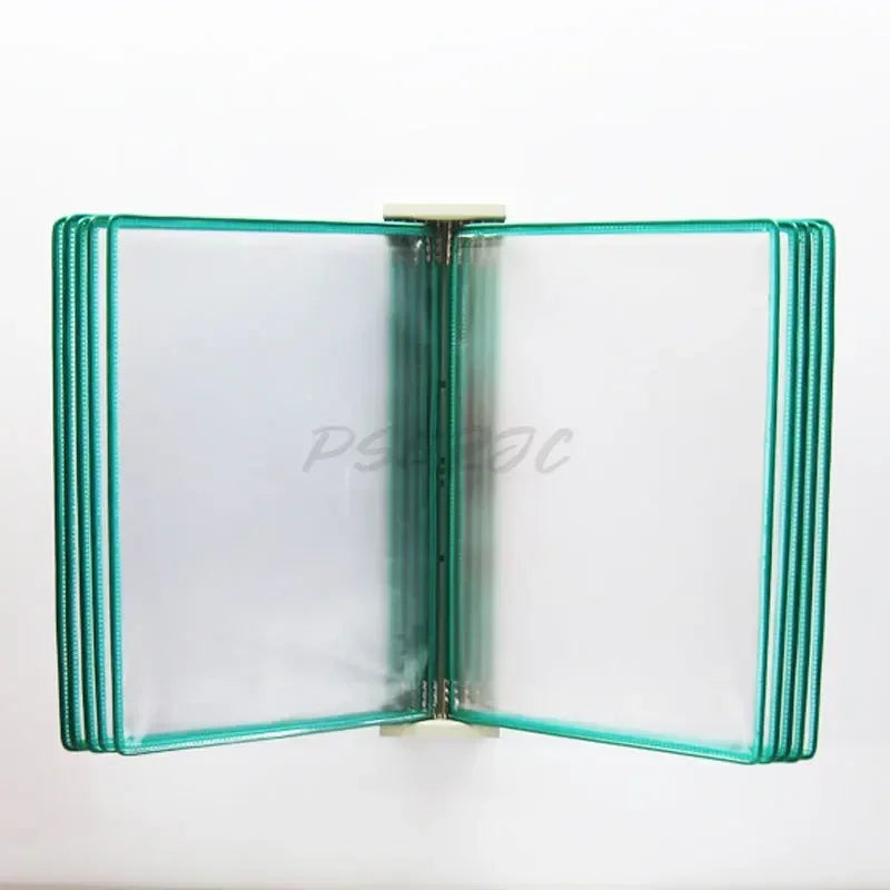 10 Page Flipping Folder A4 Wall Mounted Standard Operation Manual Data Display Rack PVC+metal Frame Material