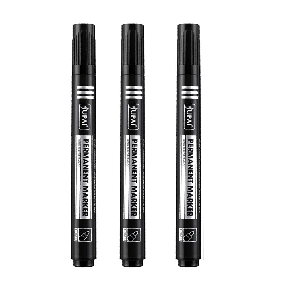 3 Pcs/Colors Permanent Marker Pens – Quick-Drying & Eraser-Resistant | For Note-Taking & Marking | Office Stationery.