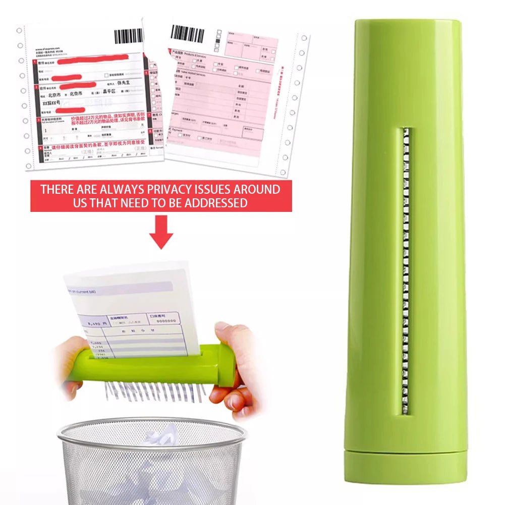 Portable Handheld Paper Shredder Lightweight Strip Cutting Machine For Students