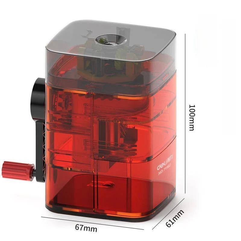 Automatic Pencil Sharpener Transparent Body Manual Pencil Sharpener Highly Attractive Hand-Cranked Pencil Sharpener Art Supplies