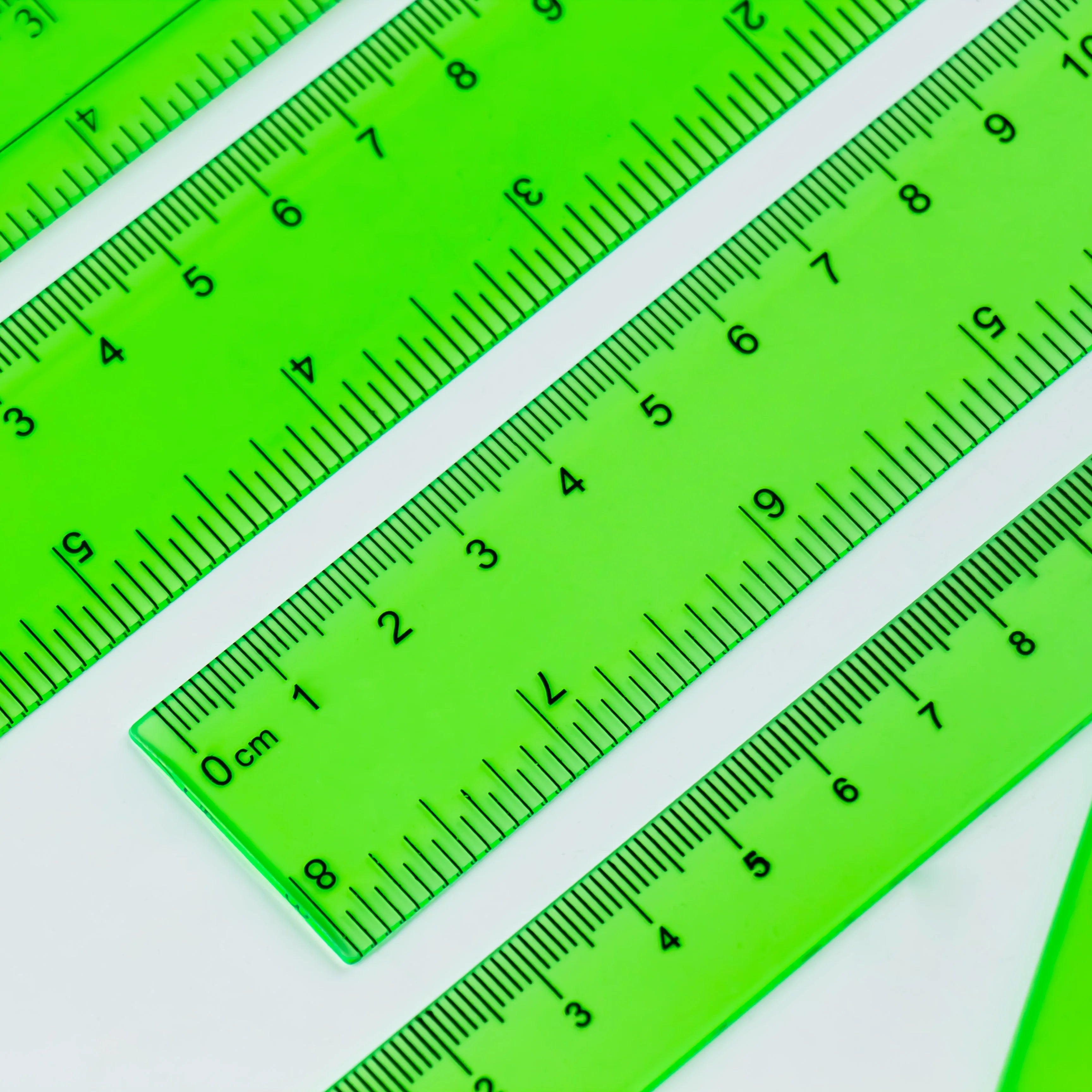 6-Piece Ruler Set - Includes Straight Rulers, Protractor, and Triangles for Accurate Measuring and Drafting