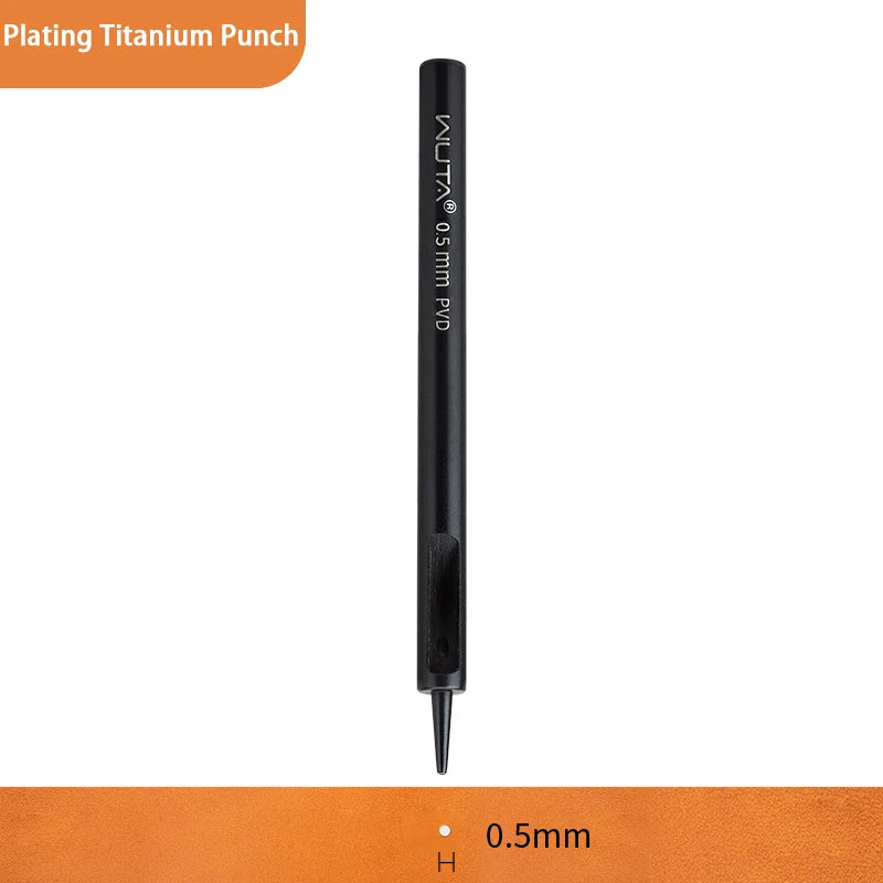 WUTA 1-10pcs Plating Titanium Leather Hole Punching Tools Set Round Hollow Puncher DIY Leather Craft for Watch Band,Belt,Fabric
