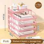 Metal desktop file rack, bookcase, office file storage box, multi-layer iron file frame, data storage, folder shelving
