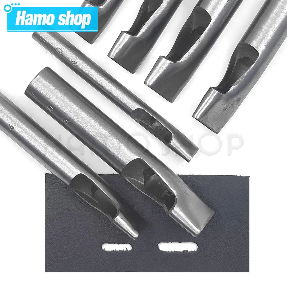1pc 4mm/5mm Width Leather Oval Shape Hole Punch Steel Craft Hollow Hole Punch Leather Tools Leather Belt Hole Punch DIY Tools