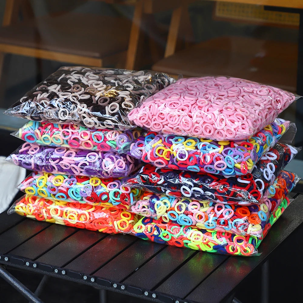 50/300/500 pcs Girls Colorful Elastic Hair Bands Ponytail Hold Hair Tie Rubber Bands Scrunchie Hair Accessories Bands for Girls