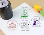 Custom Self-Inking Stamp 25/30/40/50mm Round Logo Design P Personalized Press-type Inking Stamp for Wedding Invitation Envelope