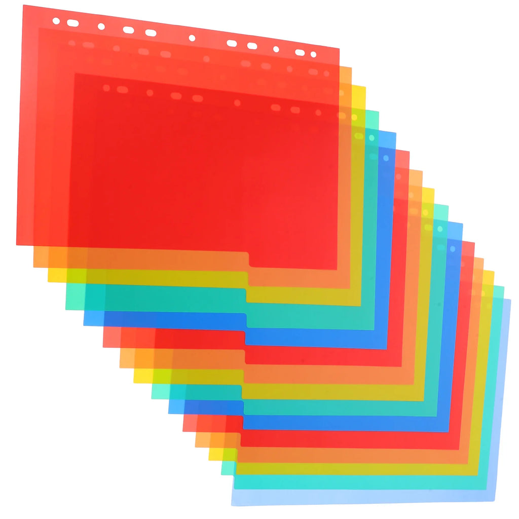 20 Index Dividers A4 11 Hole PP Notebook Tabs Separators Binder Divider Detachable Binder Dividers File Folders