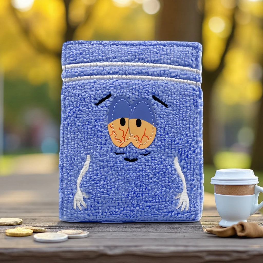 South Park Towel Wallet, Anime Embroidery Billfold, Women's Cartoon Bag/