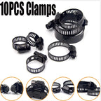 10pcs Adjustable 6-38mm Stainless Steel Drive Hose Clamps Fuel Line Worm Clips Hose Clamps Clips Cooling System Accessories