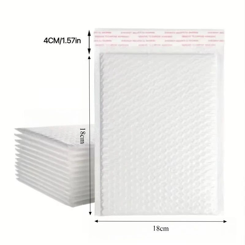 10pcs Composite Pearlescent Film Bubble Bag White Garment Packaging Express Bag Thickened Envelope Foam Waterproof Bubble Bag