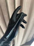 Black White Latex Gloves Integrated Molding Long Short Gloves Cosplay Close-fitting Male or Female Gloves Private Party DJ Props