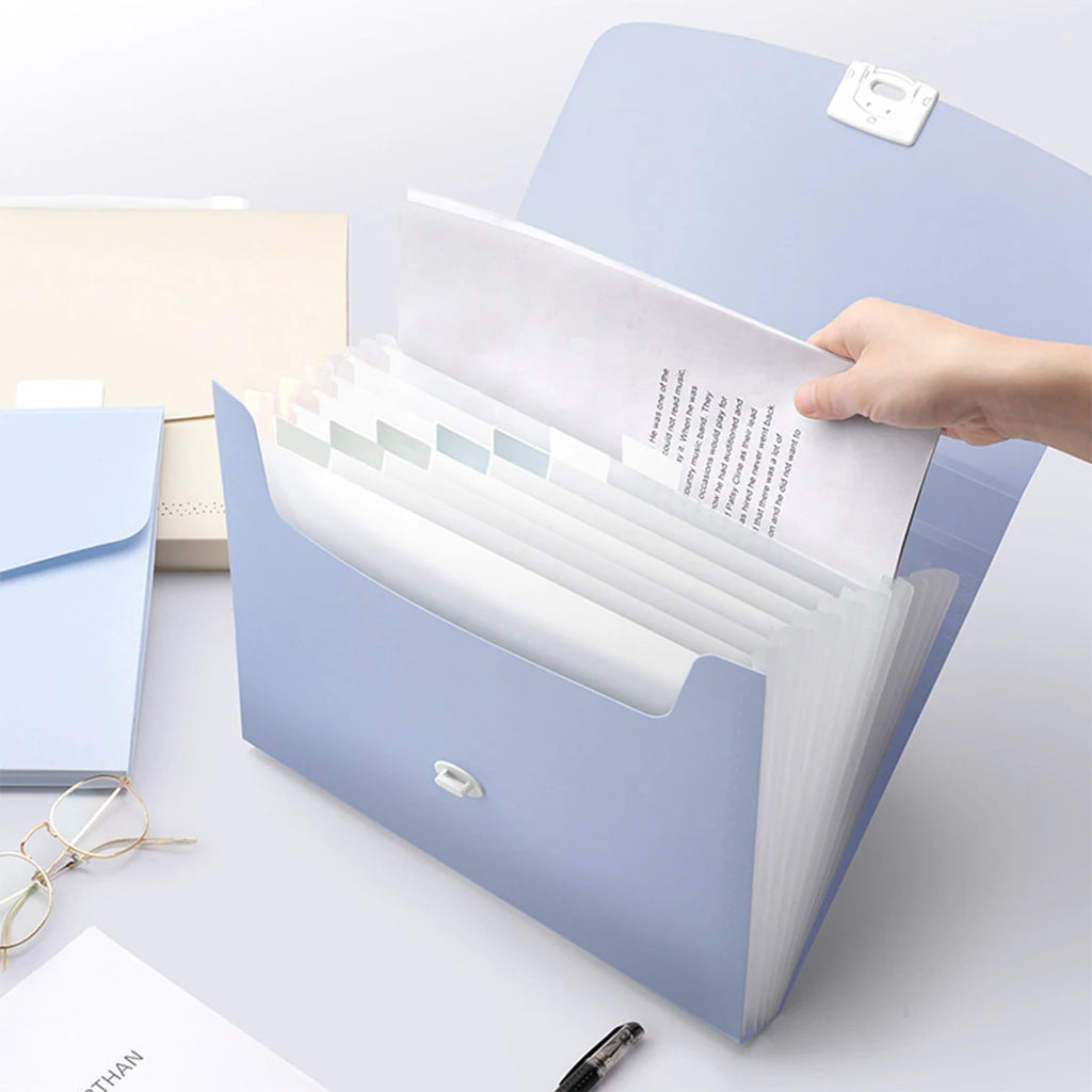 1PCS Expanding File Folder Organizer with 13 Pockets, Waterproof Accordion Document Holder for Office Paperwork, Bills