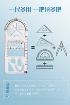 Multi -function Ruler Set Drawing Geometry Protractor Spirograph Ruler Students Mathematics Drafting Tools