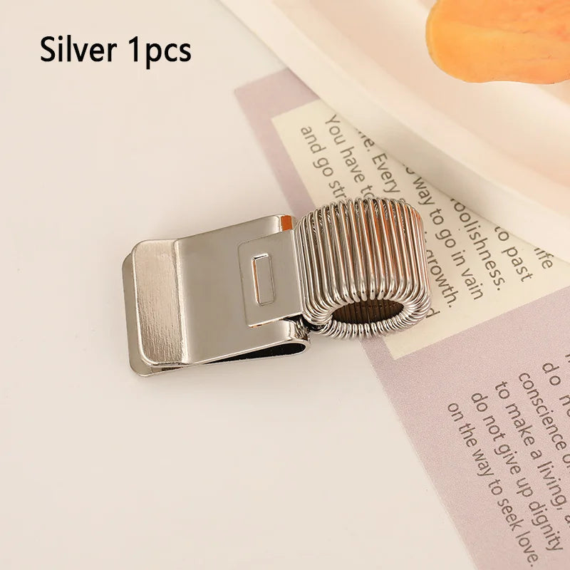 1pcs Metal Pen Clip with Spring Securely Holds Notebook Paper Minimalist Desktop Organizer Ideal for School and Office Use