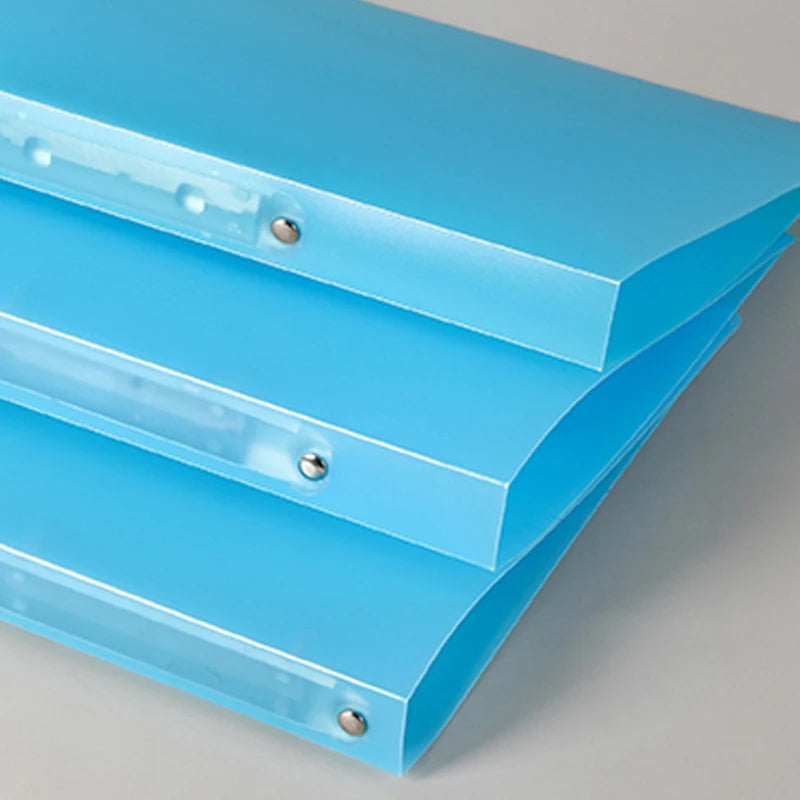 1PCS A4 Perforated Folder Candy-Colored Transparent O-shaped 2-hole, 3-hole, 4-hole Waterproof File Folder Binder
