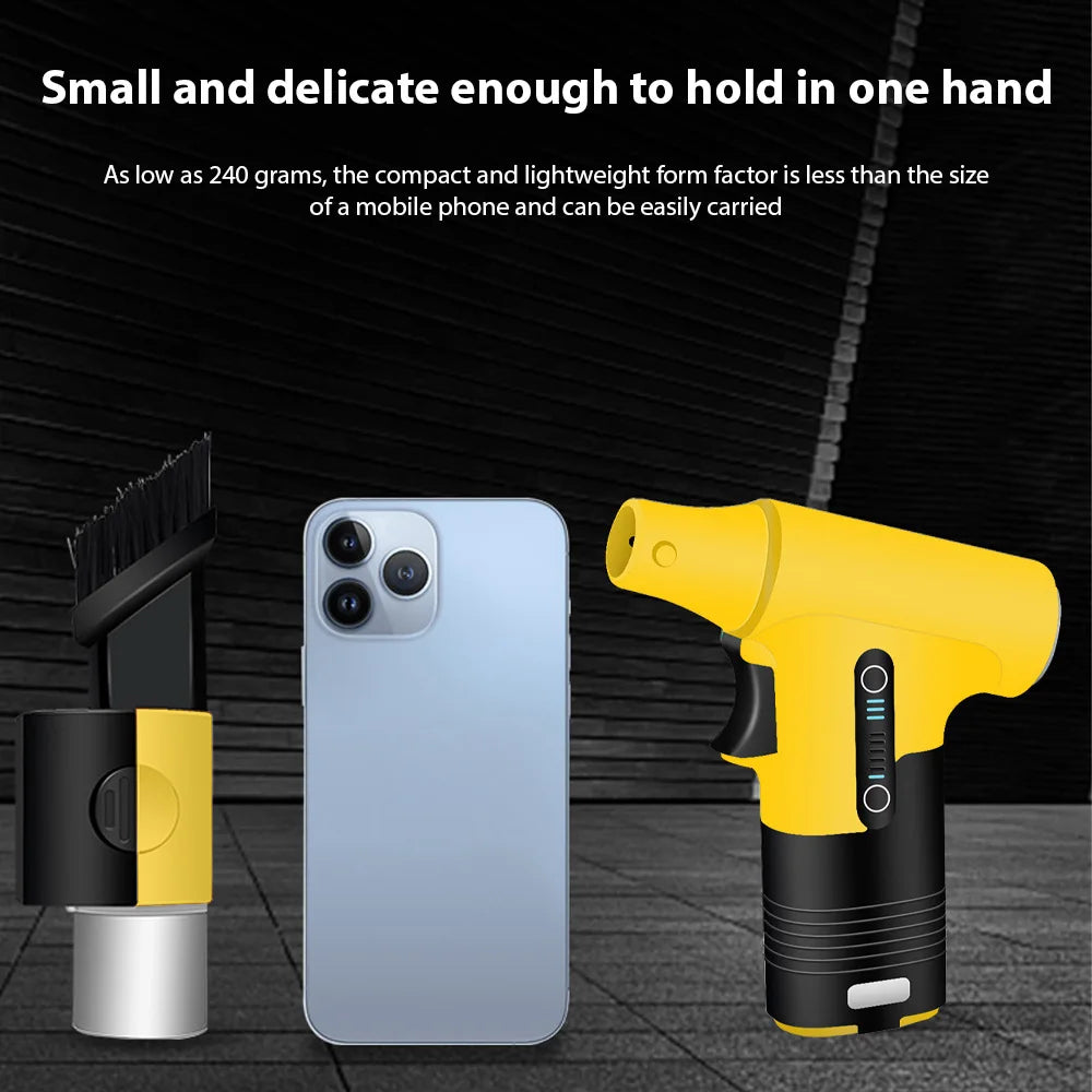 130000RPM Mini Turbo Fan Blowing and Suction Dual-purpose Dust Removal Jet Dry Blower Portable Handheld Comp Electric Air Duster