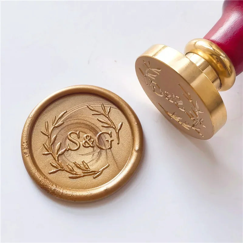 Personalized Wedding Wax Seal Stamp with 2 Initials, Custom Wedding Sealing Wax Stamp Invitation Seal Stamp. Initials Wax Seal