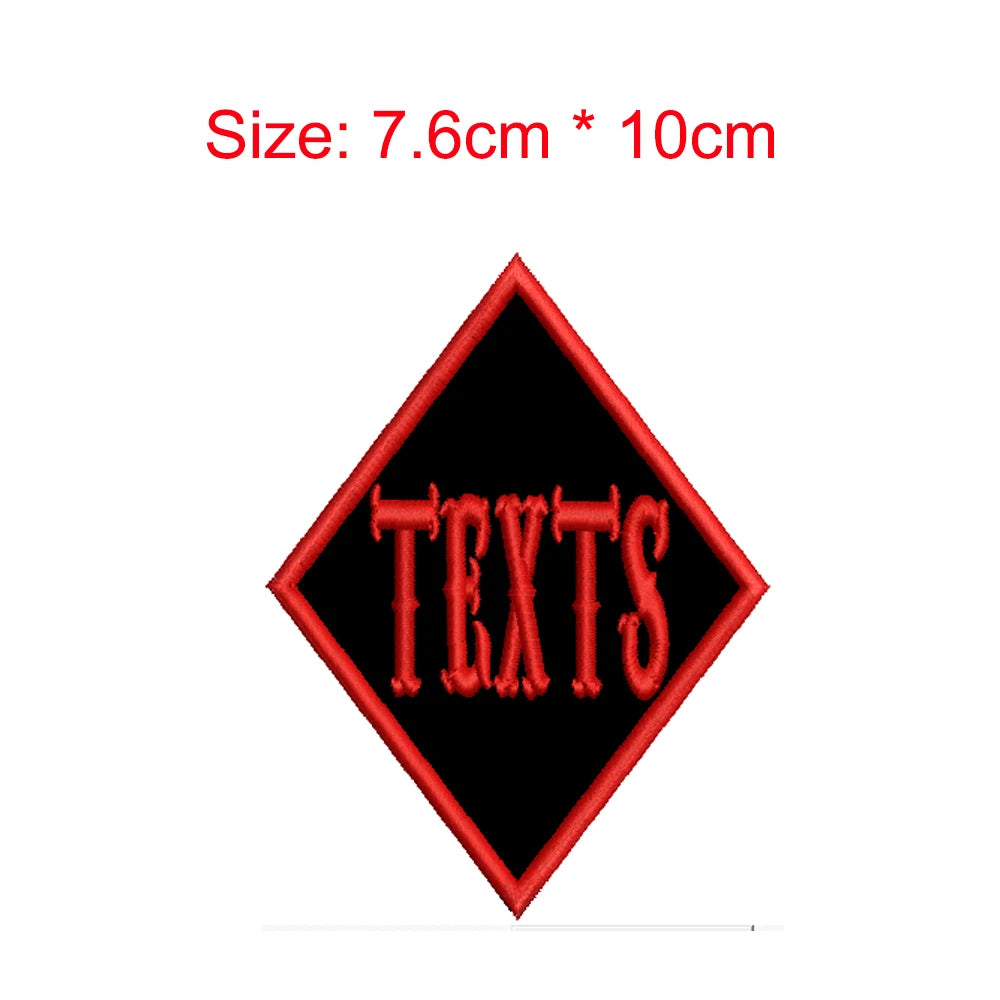 1pc 10cm Height Customized Name Small Square Tag Embroidery Patch Iron On Sew On Clothing For Left Chest Individual Badge