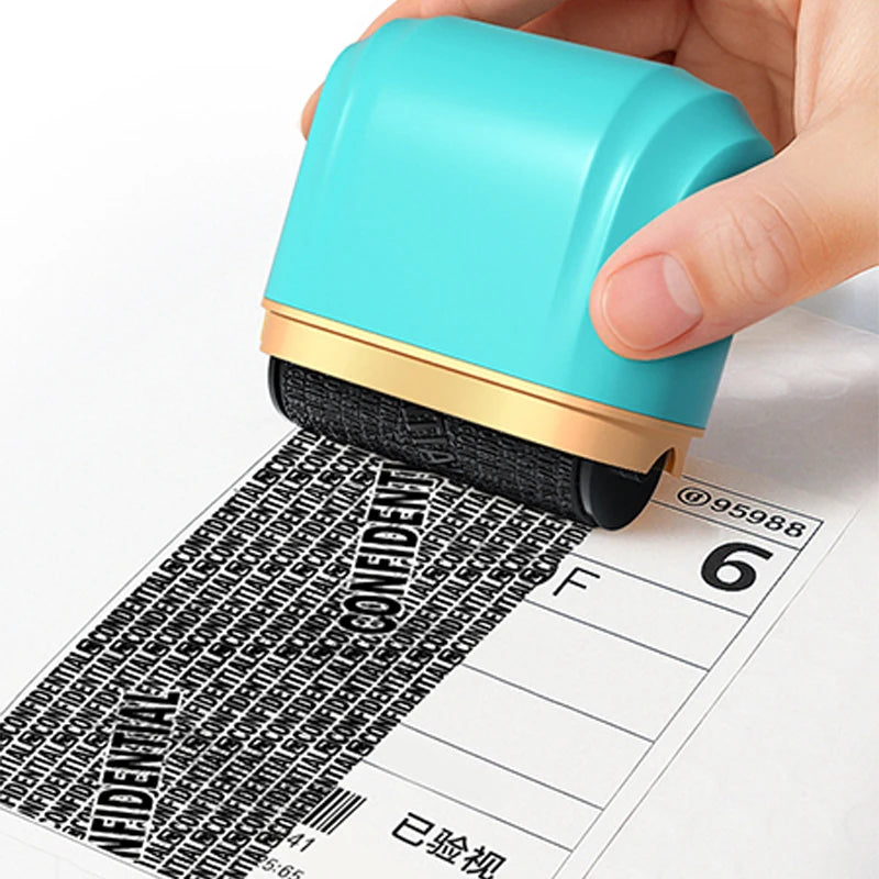 Wide-sized Privacy Roller Seal Refillable Ink Garbled Code Stamp Anti-Leakage for Express Information Protection