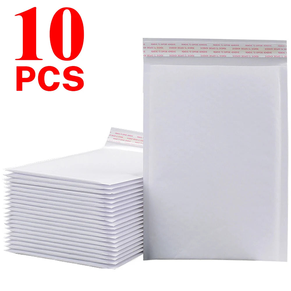10-50PCS White/Yellow Kraft Bubble Film Mailing Envelope Bag Customizing Lightweight Shipping Protection Bubble Padded Envelopes