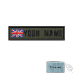 1PC 10cmX2.5cm Custom Name Flag Patch Stripes Badge Iron On Or Hook Loop Armband Germany Luxembourg Armenia Serbia green
