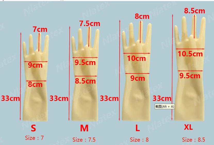 Chlorinate Latex Gloves Short Mittens Seamless Five-Finger Design New Chlorination 3D Version for Enhanced Protection