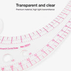 Flexible Clear Metric French Curve Ruler Multipurpose Tailoring Template For Dressmaking Pattern Drafting DIY Sewing Projects