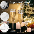 24/48Pcs Plastic Champagne Flutes Disposable Wine Glasses Reusable for Bachelorette Party Supplies Birthday Wedding Toasting 6oz