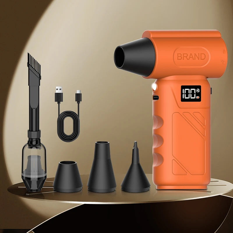 9000KRPH Mini Turbo Air Blower Ergonomic Grip Compact Cordless Compressed Air Duster Handheld Jet Fan for Keyboard Home Dust