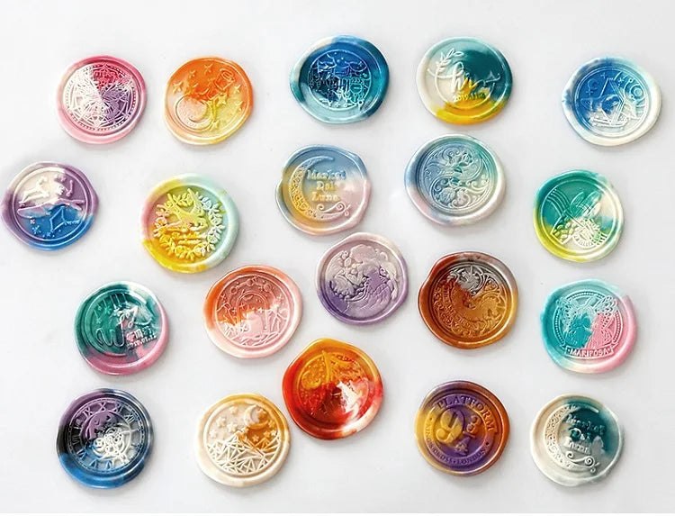 100 Pcs Vintage Wax Seal for Stamps Retro Wax Print Beads Sealing Macaron Gold Wedding Birthday Wax Lacquer for Seals Lacre