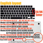 Multi-Language Keyboard Protector Compatible with for MacBook Air/Pro M5-M4 A2779,A3434,A3241 | Arabic, FR, RU, ES, IT Layouts