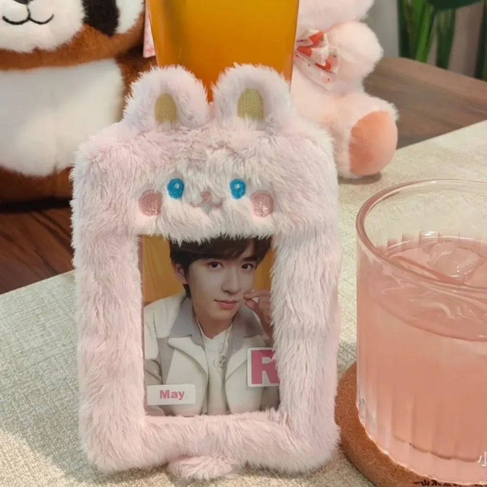 Multifunctional Photocard Case Bear/Rabbit/Chick Bus Door Cards Sleeve Cute Cartoon Photo Card Holder School Office