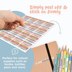 144PCS Personalized Name Stickers Long Strip Pencil Labels Custom Waterproof Self Adhesive Name Labels for Bottles Notebooks