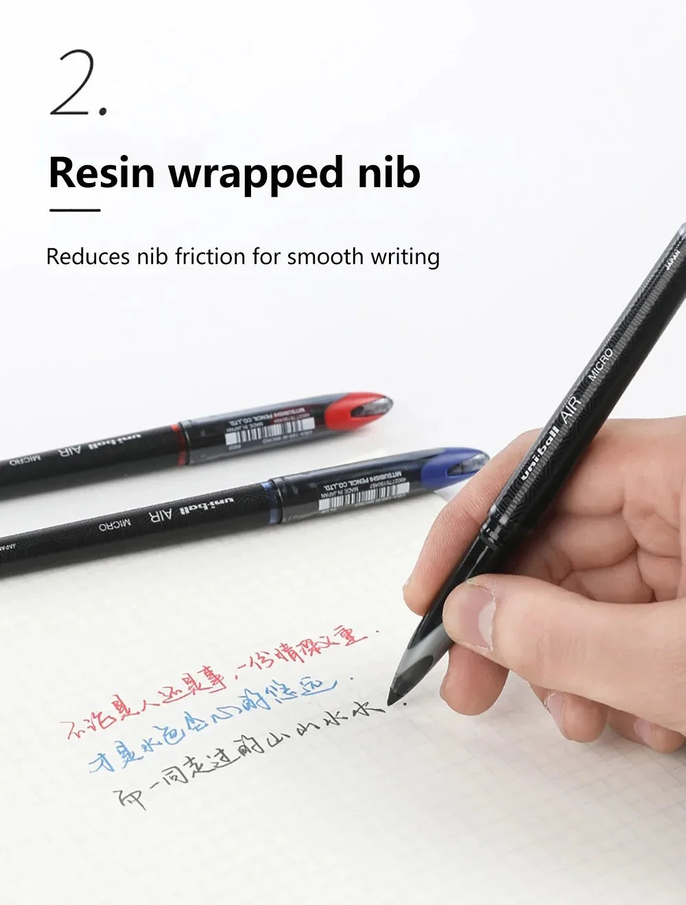 3/6pcs Japan Uniball Gel Pen AIR Straight Liquid Signature Pen UBA-188 Black Technology 0.5/0.7mm Free Writing School Supplies