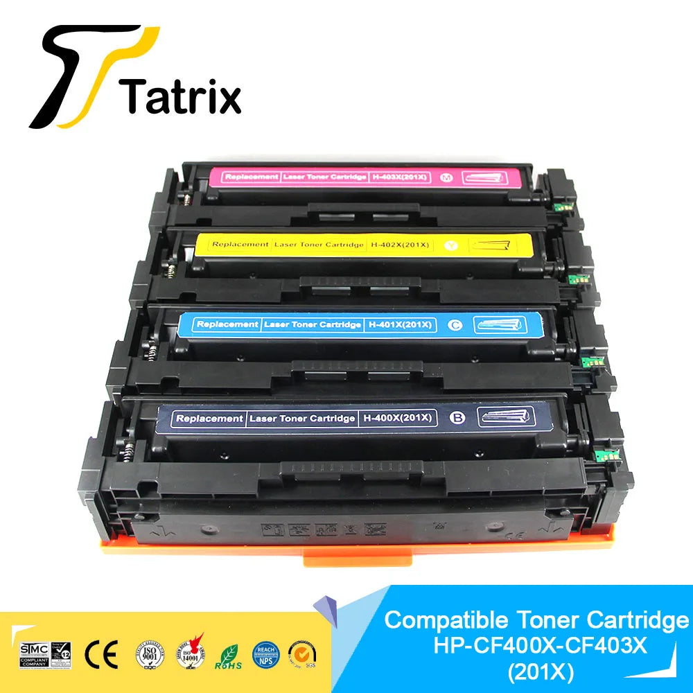 Tatrix Premium Compatible Laser Color Toner Cartridge CF400X CF401X CF402X CF403X 201X for HP M252dn/ 252n/MFP M277dw/277n/M274n