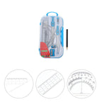 1Set Drawing Ruler Kit Professional Drafting Tools for School Student Office Geometry Math Engineering Design Supplies Storage
