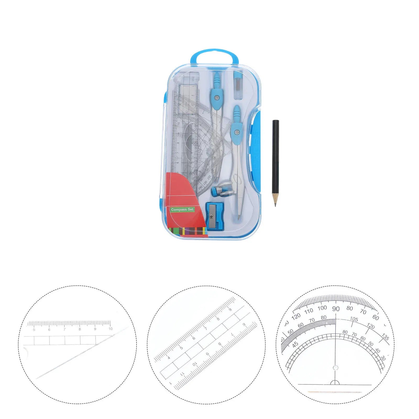 1Set Drawing Ruler Kit Professional Drafting Tools for School Student Office Geometry Math Engineering Design Supplies Storage