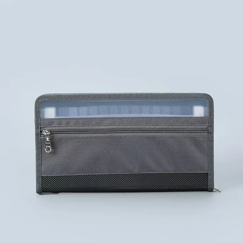 Small Accordion A6 File Organizer with Safe Zipper, 13 Pocket Expanding File Folder with Front Pencil Pouch