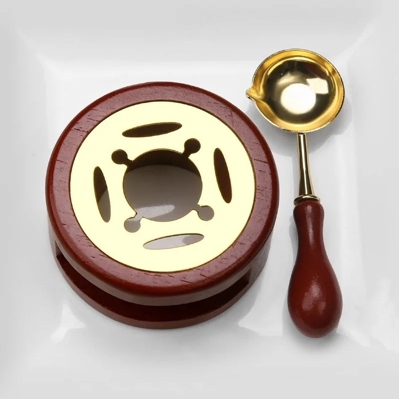 DIY Sealing Wax Spoon Bead Melting Heater Lacquer Furnace Solid Wood Stove Seal Supplies For Stamp Wax Stamp Craft Wedding Gifts