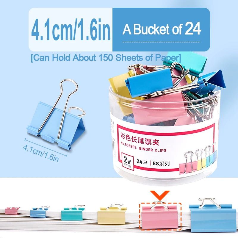 Long Tail Clip Colored Ticket Clip Tailcoat Clip Test Paper File Ticket Clip 1-6 # Size Book Clip Stationery