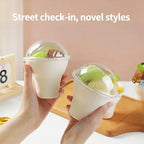 New 10Pcs Disposable Ice Cream Cup Dessert Cake Paper Cup Shaved Ice Yogurt Bowl Food Grade Tiramisu Dessert Pulp Cups