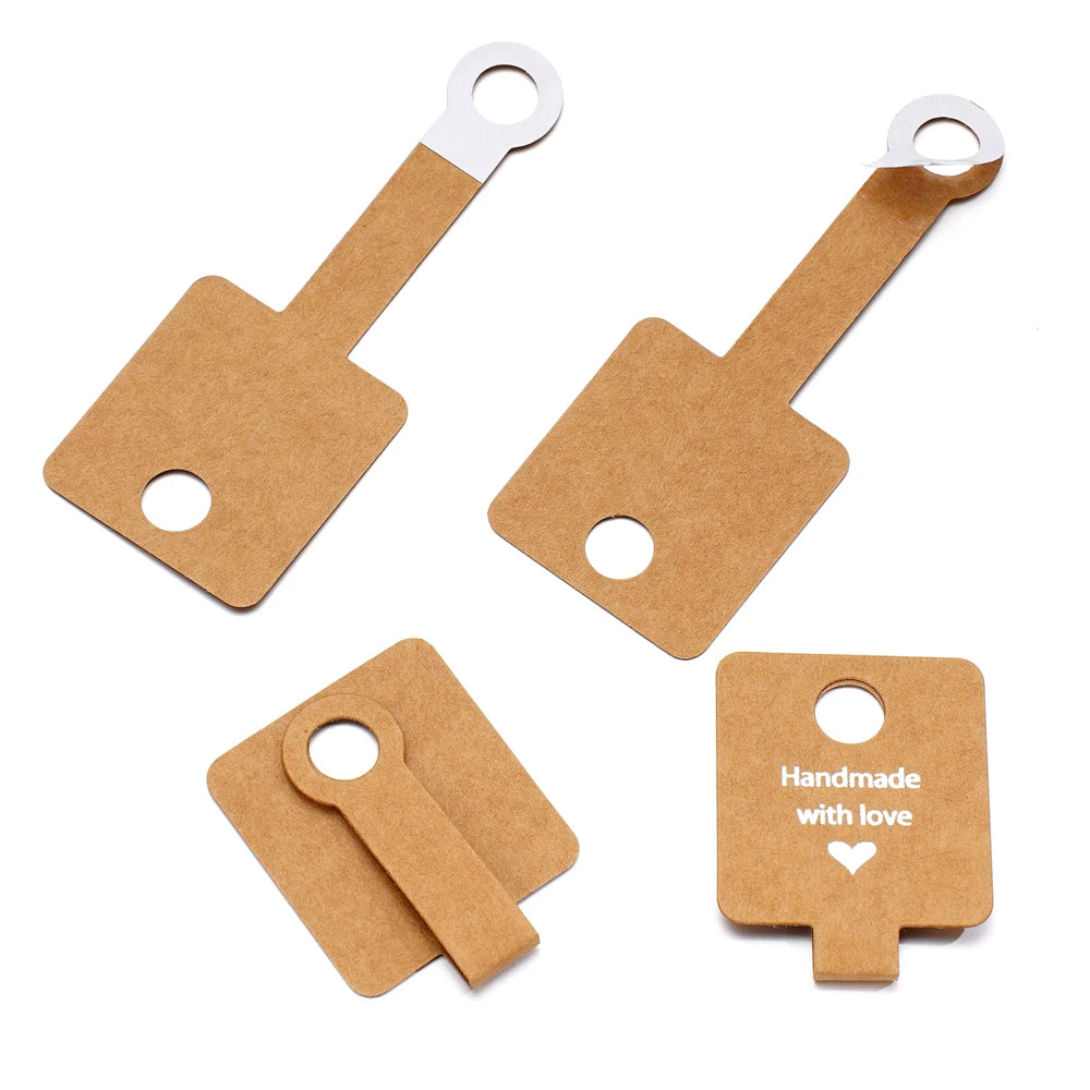 50Pcs/lot Blank Paper Price Tags Stickers DIY Jewelry Bracelet Ring Labels Display Card Packaging Sticker Self-Sticker Hangtag