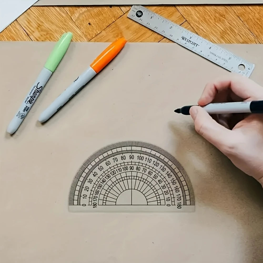 3/6Pcs Transparent 180° °   Protractor Set - High-Precision Measuring Tool for Students & Professionals