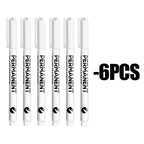 1/3/6Pcs White Marker Pens Acrylic Paint Pen for Rock Ceramic Glass Tire Metal Canvas Waterproof Painting White Marker